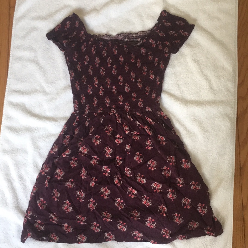 Off the shoulder shirred dress